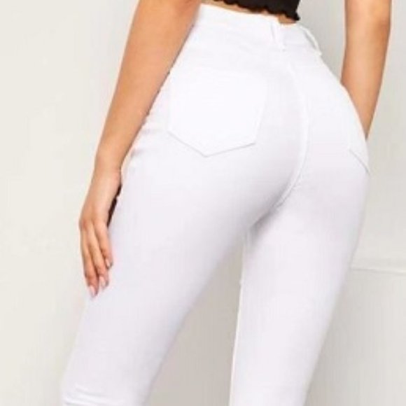 White High Waist Stretchy Skinny Jeans Size S (4) - New. - Picture 3 of 5
